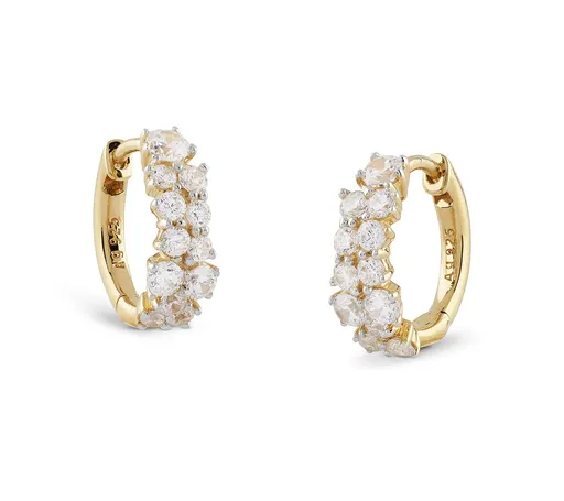 Guess Kruhové náušnice se zirkony Jardin JSBE04481JWYGT/U