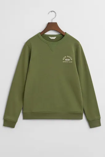 MIKINA GANT GRAPHIC C-NECK SWEAT WASHED OLIVE