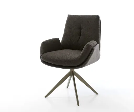 Jídelní židle Clea-Flex mix materiálů černá křížová podnož