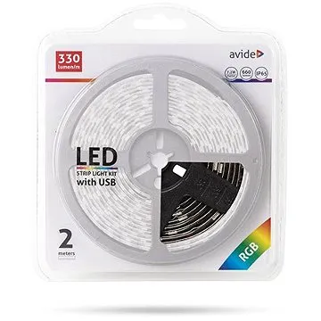 Avide Set voděodolný LED pásek s ovladačem a USB koncovkou 2m (ABLSBL5V5050-30RGB65)