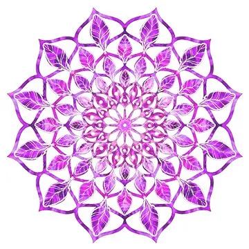 AMADEA Dřevěná dekorace mandala fialová 20 cm (35733-00)