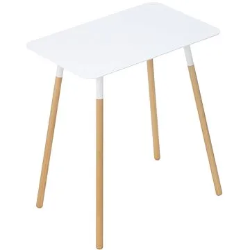 Yamazaki Odkládací stolek Plain 3507, kov/dřevo, bílý (3507)