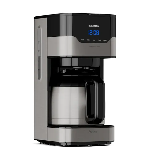 Klarstein Arabica, kávovar, 800 W, 1,2 l, Easy-touch control, stříbrno/černý