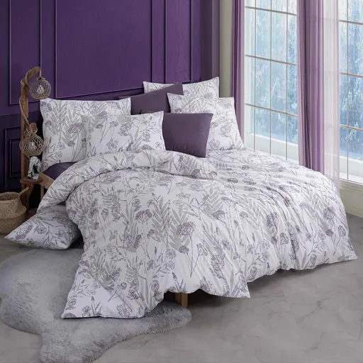 BedTex Bavlněné povlečení Viona fialová, 135 x 200 cm, 80 x 80 cm, 135 x 200 cm, 80 x 80 cm