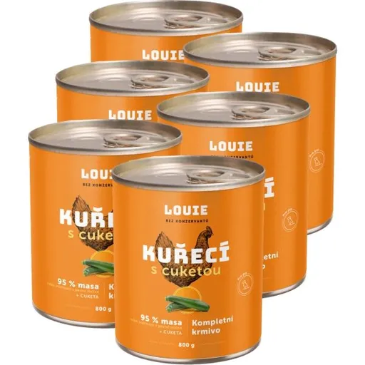 LOUIE KUŘECÍ S CUKETOU 6x 800 G Psí konzervy, oranžová, velikost