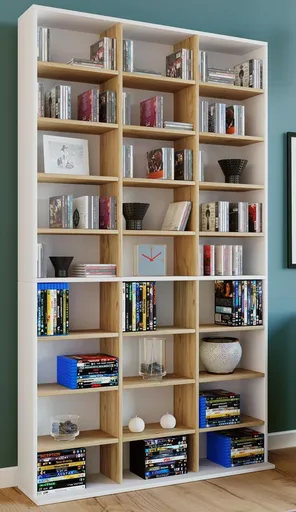 VCM Dřevěný stojan na CD a DVD Megosa XL, dub medový