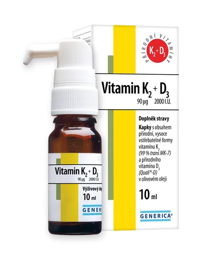 Generica Vitamin K2 90 mcg + D3 2000 I.U. kapky 10 ml