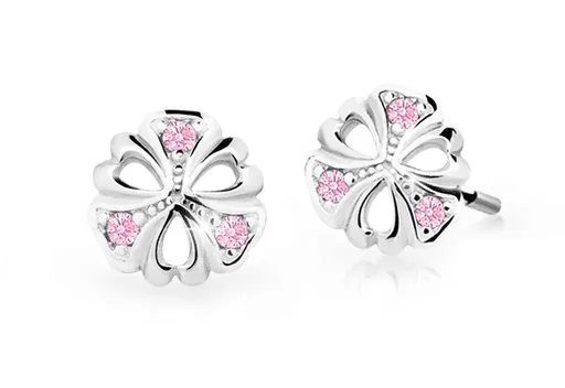 Cutie Jewellery Dětské náušnice z bílého zlata C2230-30-X-2 růžová