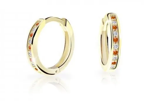 Cutie Jewellery Nadčasové kruhové náušnice ze žlutého zlata C3343-80-X-1 oranžová