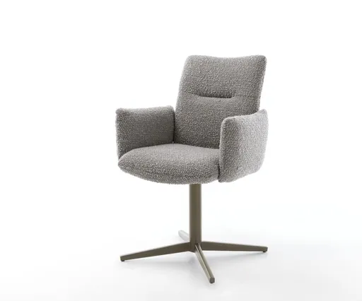 Jídelní židle Jova-Flex s područkami bouclé stříbrno-šedá