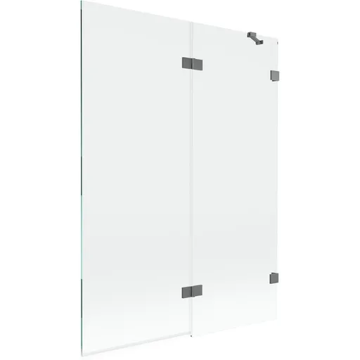 MEXEN/S Lunar vanová zástěna 2-křídlová pravá 130 x 150, transparent, grafit metal 897-130-100-95-00-P