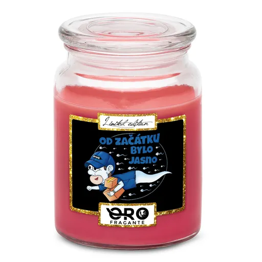 Svíčka Kurýrská spermie (Vůně svíčky: Višně v čokoládě)