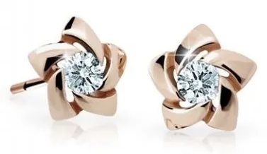 Cutie Jewellery Dětské náušnice z růžového zlata C2201-30-X-4 bílá