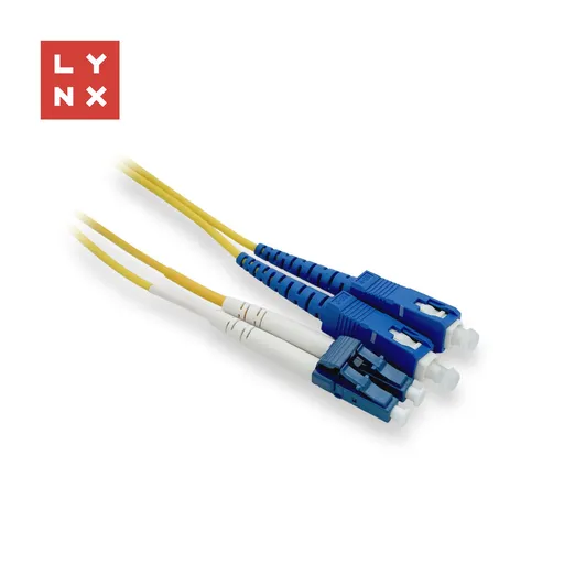 LYNX duplexní patch kabel SM, OS2, LC/SC, 9/125µm, 0, 5m