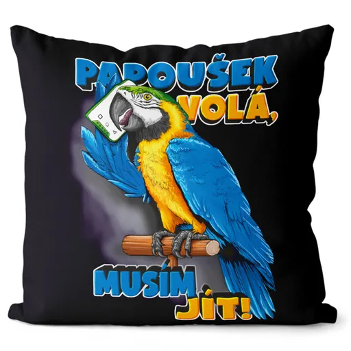 Polštář Papoušek volá (Velikost: 40 x 40 cm)
