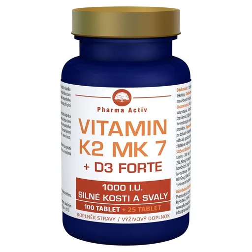 Pharma Activ Vitamin K2 MK7 + D3 FORTE 1000 I.U. 125 tablet