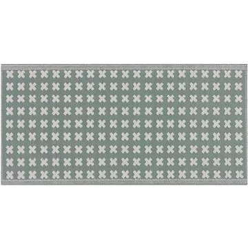 Zelený venkovní koberec s geometrickým vzorem 90 x 180 cm ROHTAK , 204619 (beliani_204619)