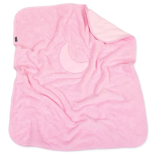 Mamo Tato Oboustranná chlupáčková dečka s vyšívkou 75 x 90 cm, Měsíček - růžová