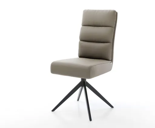 Jídelní židle Pela-Flex pravá kůže tmavě béžová křížová podnož