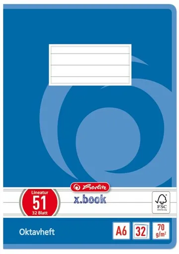Sešit A6/32 listů, linka