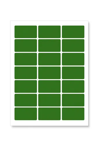 Samolepicí etikety 63,5 x 29,6 mm, 27 etiket, A4, 20 listů, zelené