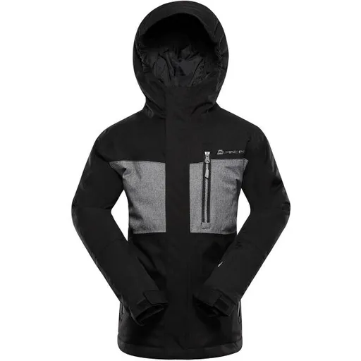 ALPINE PRO COMEDO Dětská lyžařská bunda, černá, velikost 116-122