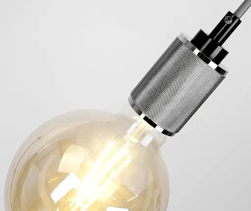 Kovové závěsné chromované/černé závěsné svítidlo E27