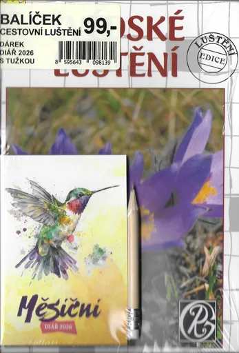 Balíček Cestovní luštění + Diář 2026 s tužkou