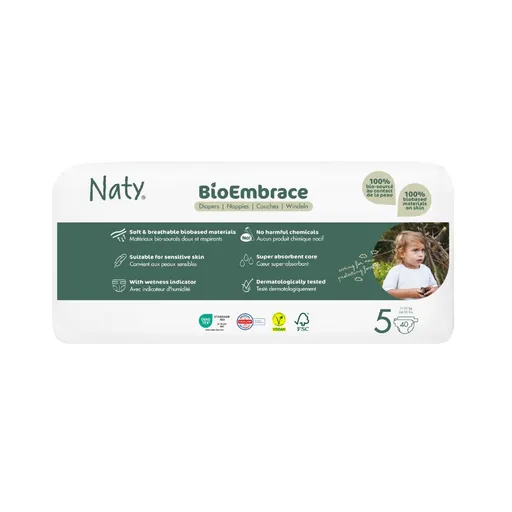 Naty BioEmbrace Junior 11–25 kg dětské plenky 40 ks