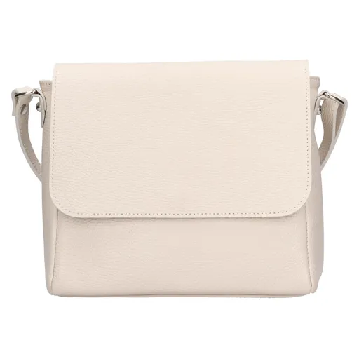 Dámská kožená crossbody kabelka Italia Nikka - krémová