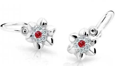 Cutie Jewellery Roztomilé dětské náušnice z bílého zlata C2202-10-X-2 červená