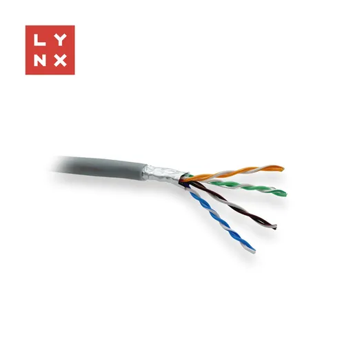 LYNX FTP kabel, Cat5e, LSZH, 0, 5mm, celoměděný, vnitřní, šedý, box 305m