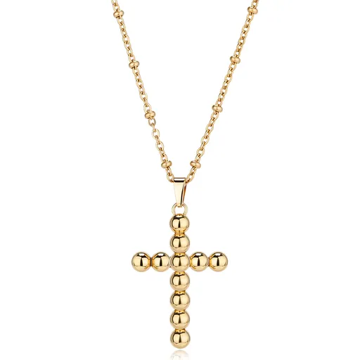 S'Agapõ Pozlacený náhrdelník pro ženy s křížkem Arcadia SRD04