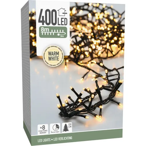 Vánoční světelný řetěz Twinkle, 400 mini teplá LED, 8 m