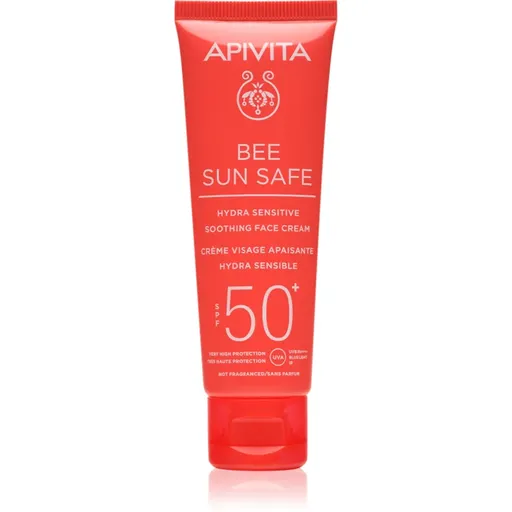 Apivita Bee Sun Safe Hydra Sensitive Soothing Face Cream SPF50+ zklidňující a hydratační krém SPF 50+ 50 ml