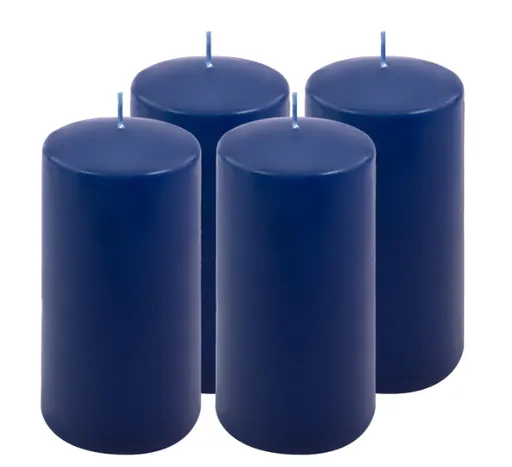 Modrá parafínová svíčka 15 cm, 65 h hoření, sada 4 ks