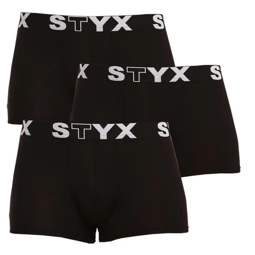 Styx 3PACK pánské boxerky sportovní guma černé (G9606060) XXL