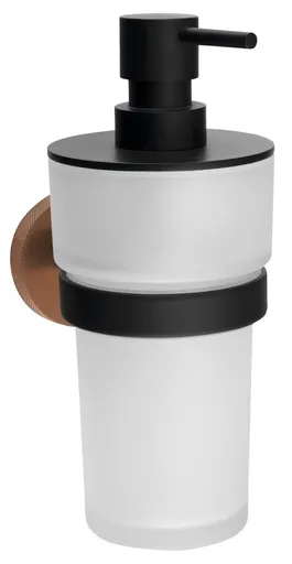 SAPHO LARISSA dávkovač mýdla 250ml, mléčné sklo, černá/měď mat WS019BC