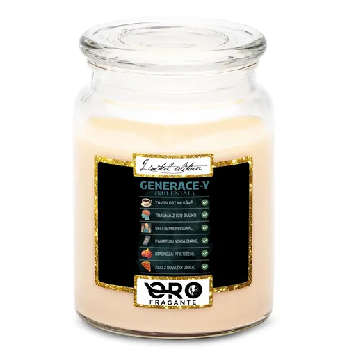 Svíčka Generace Y – nastavení (Vůně svíčky: Vanilka)