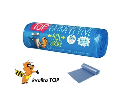 Sáčky na odpad HDPE 40L modré 30ks role extra pevné