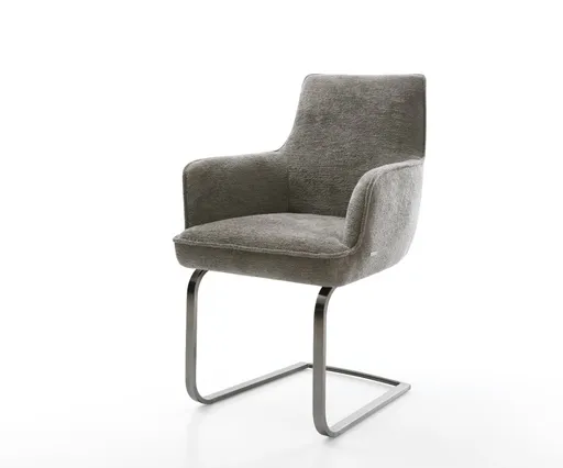 Jídelní židle Heira-Flex s područkami bouclé měkký tmavě béžová