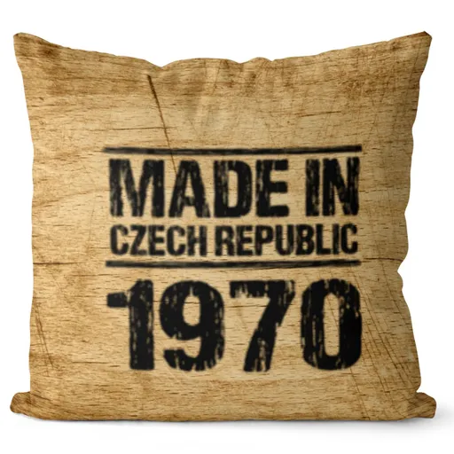 Polštář Made In + rok (Velikost: 55 x 55 cm, rok: 1970)