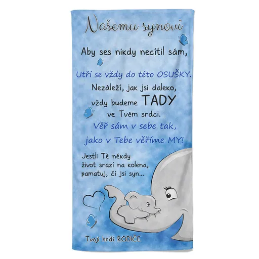 Osuška Našemu synovi (Velikost osušky: 100x170cm)