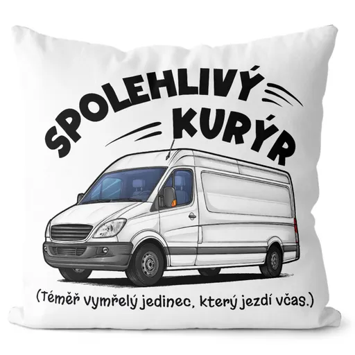 Polštář Spolehlivý kurýr (Velikost: 55 x 55 cm)