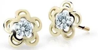 Cutie Jewellery Půvabné zlaté dětské náušnice C2204-30-X-1 bílá