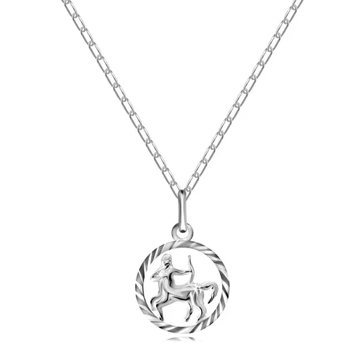 Náhrdelník ze stříbra 925, řetízek a přívěsek znamení STŘELEC