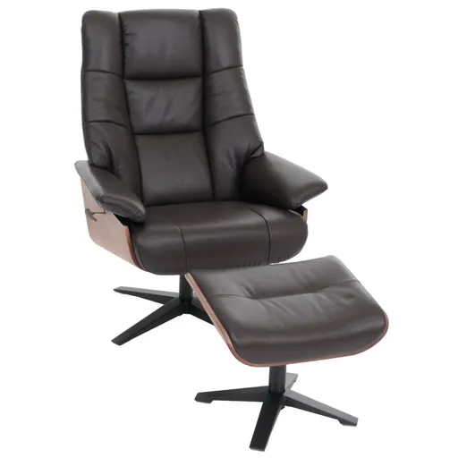 Otočné křeslo s podnožkou N57 pravá kůže