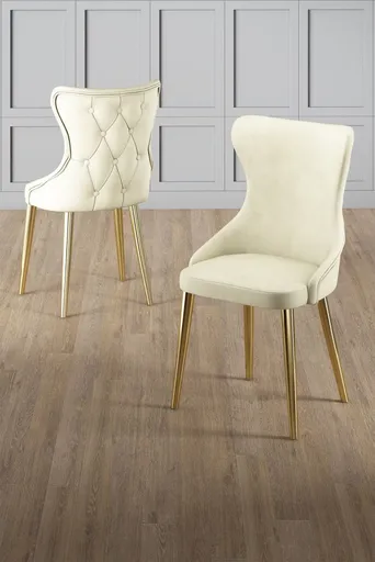 Sada židlí (4 kusy) Alpa - Cream, Gold