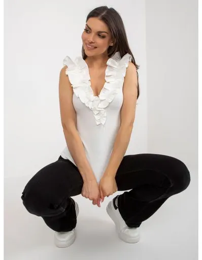 Dámský top s výstřihem na zádech JOLENTA ecru