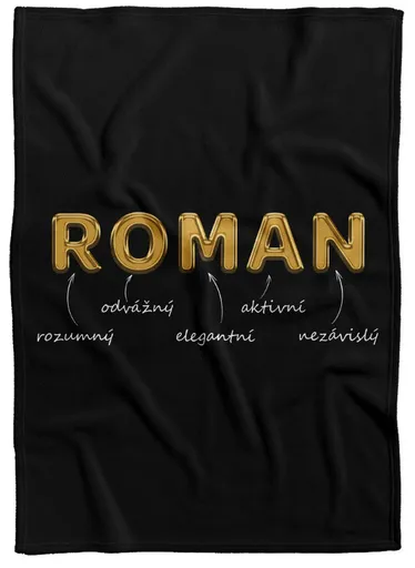 Deka Mužská jména – GOLD (Jméno: Roman, Podšití beránkem: NE)